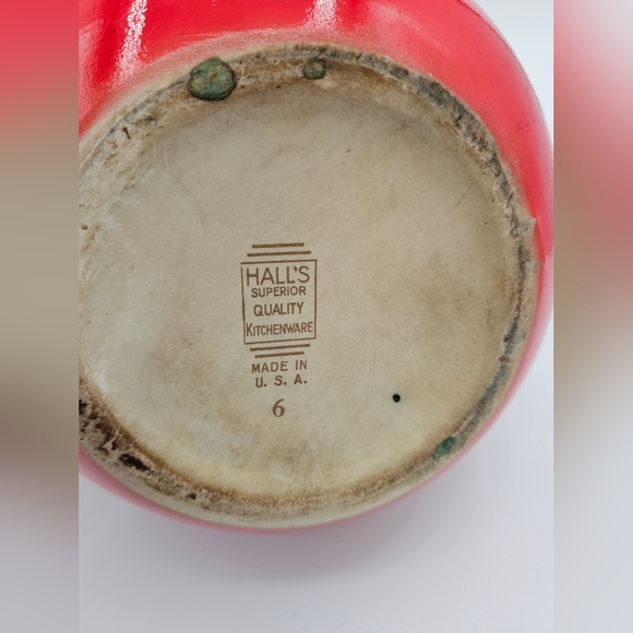 Vintage Hall's Red Pitcher with handle & ice lip - Picture 5 of 6